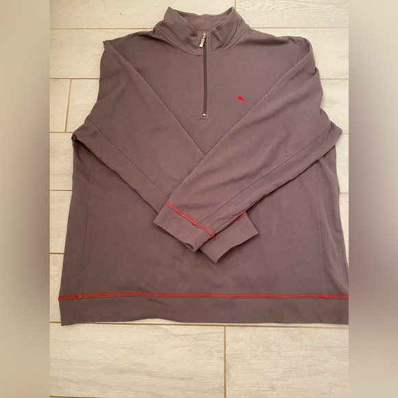 Tommy Bahama Men’s XL Grey 1/2 Zip Front Long Sleeve Top Vacation Fall Winter - Picture 5 of 10